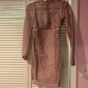 Brand new dusky pink Amy Lynn Occasion Long Sleeved Bandage Dress